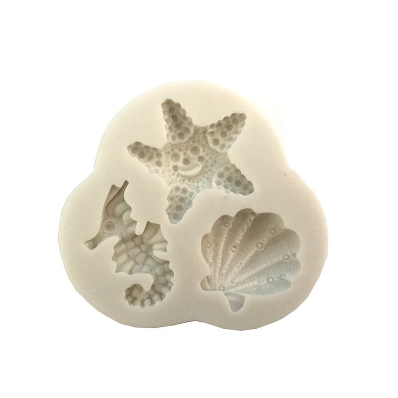 Starfish, Sea Horse & Shell Silicone Fondant Mold