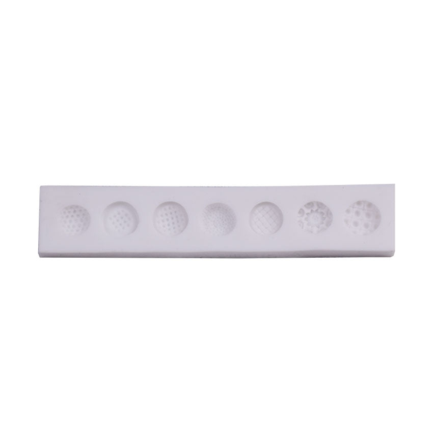 Stylish Design Buttons Silicone Fondant Mold 7 Cavity