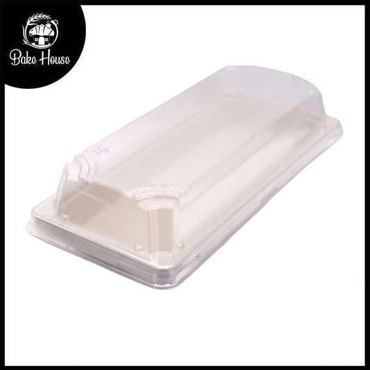 Sugarcane Bagasse Sushi Tray With Plastic Lid 22.5cm