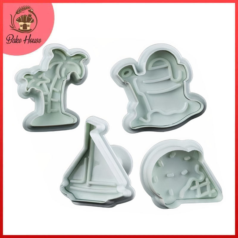 Summer Sea Theme Plunger Cutter 4Pcs Set