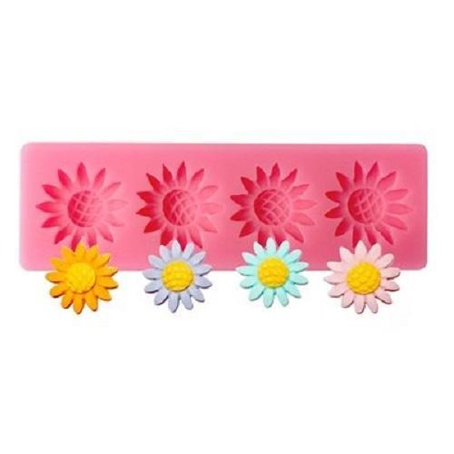 Sunflower Silicone Fondant & Chocolate Mold 4 Cavity