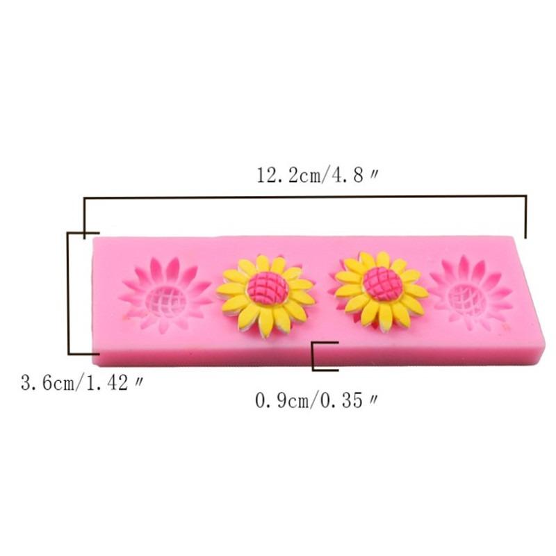 Sunflower Silicone Fondant & Chocolate Mold 4 Cavity