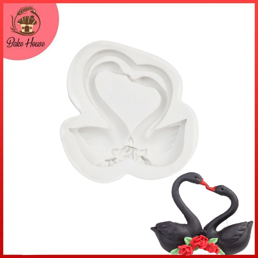 Swan Pair Love Silicone Fondant Mold Design 02