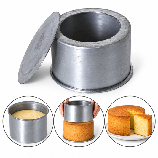Round Cake Baking Mold with Loose Bottom Heavy Duty Galvanized Steel 3×3 Inch