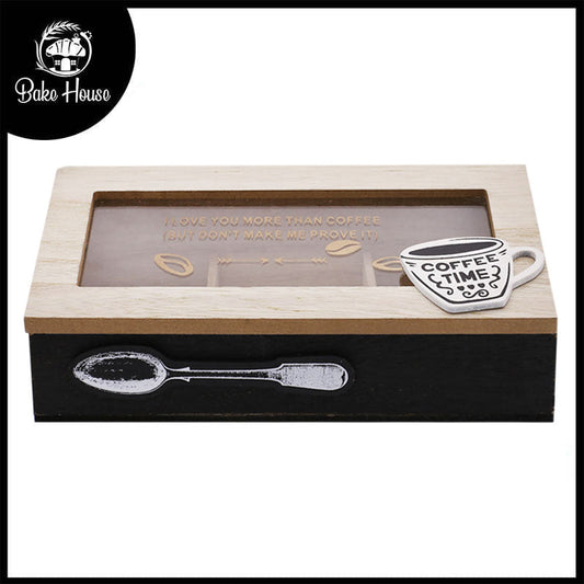 Tea & Coffee Storage Wooden Box 3 Compartments