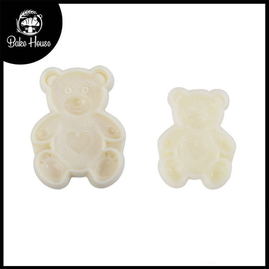 Teddy Bear Fondant & Cookie Plastic Cutter 2Pcs Set