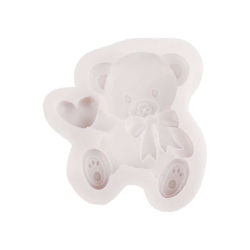 Teddy Bear With Heart Silicone Fondant Mold