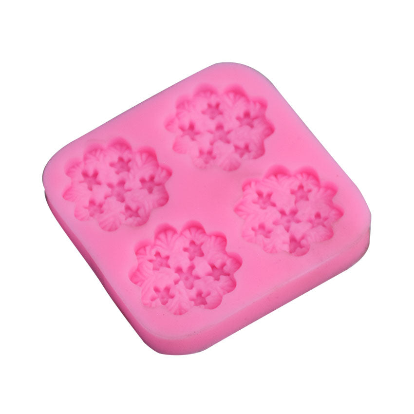 Tiny Flowers in Flower Silicone Fondant Mold 4 Cavity
