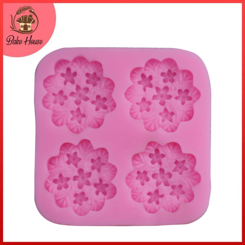 Tiny Flowers in Flower Silicone Fondant Mold 4 Cavity