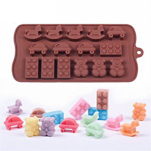 Toys Theme Silicone Chocolate & Candy Mold 15 Cavity
