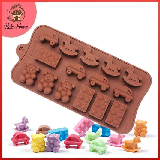 Toys Theme Silicone Chocolate & Candy Mold 15 Cavity