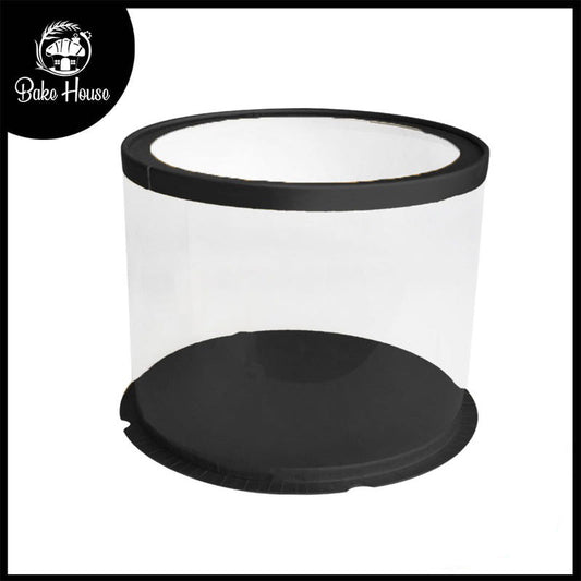 Transparent Cake Box Black With Base & Lid 10.3 X 10.3 X 7 Inch