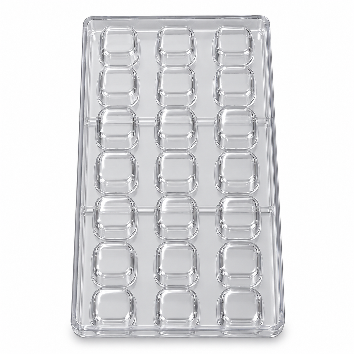 Rounded Square Shape Acrylic Chocolate Mold 21 Cavity