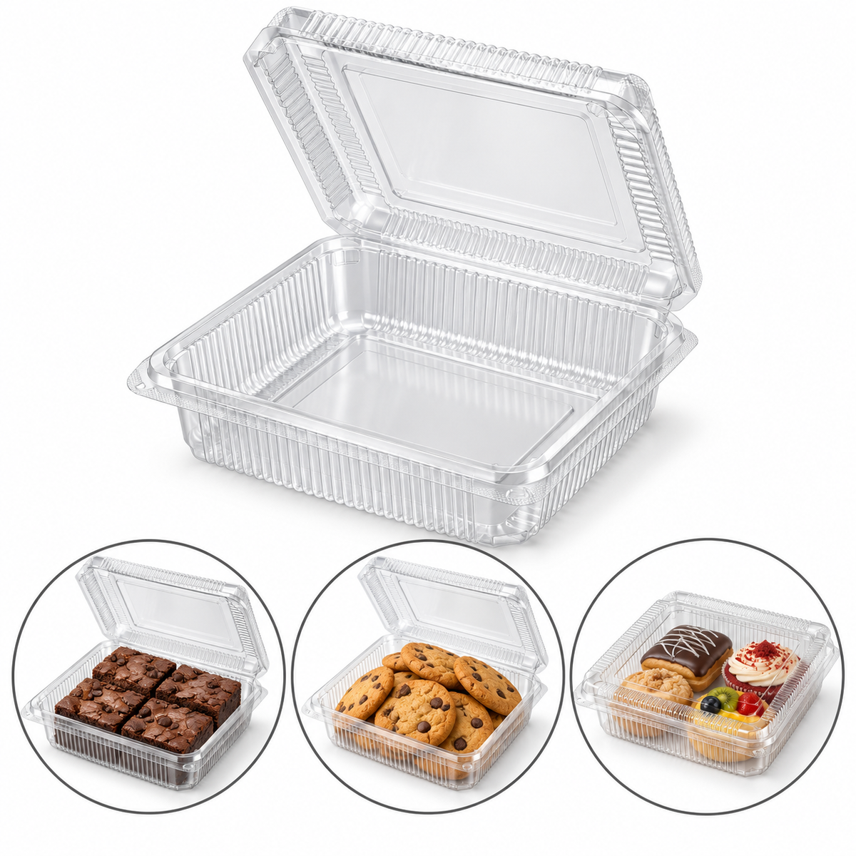 Clear Square Plastic Food Container L200