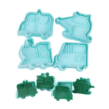 Transport Fondant & Cookie Plunger Cutter 4Pcs Set