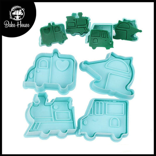 Transport Fondant & Cookie Plunger Cutter 4Pcs Set