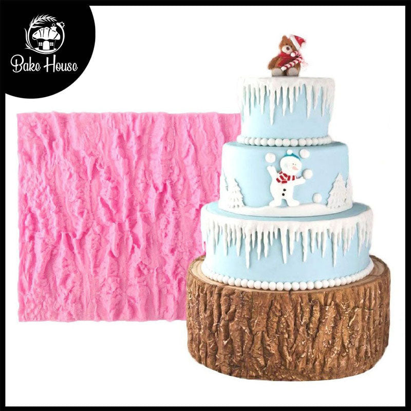 Tree Bark Brick Wall Silicone Fondant Cake Border Mold