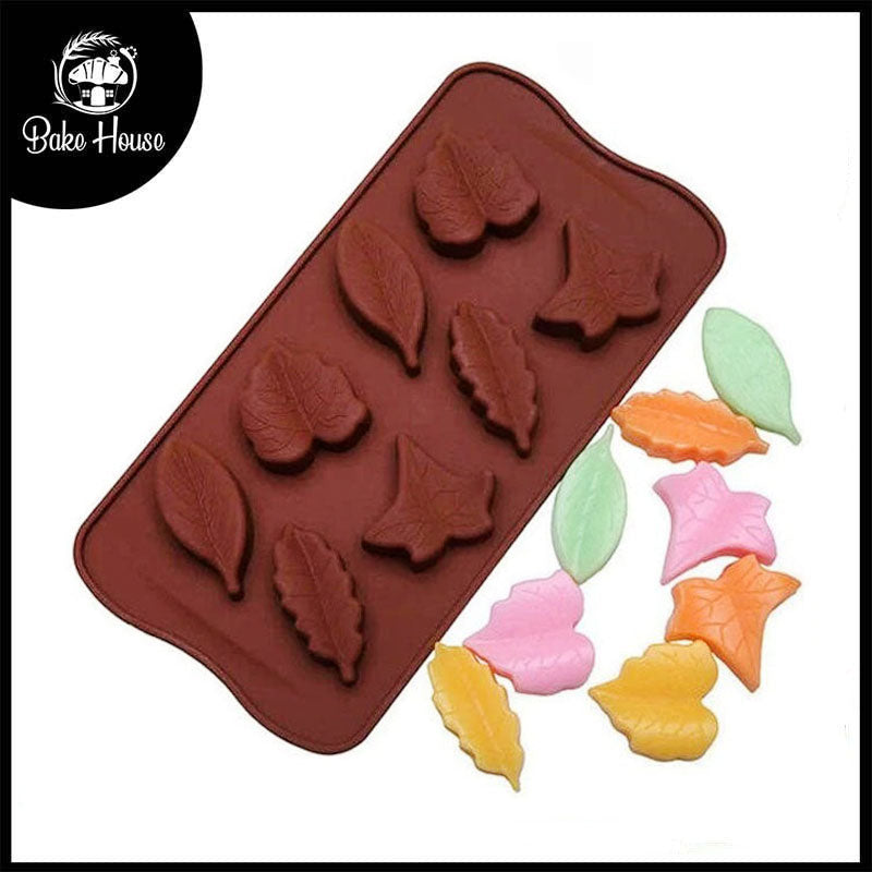 Tree Leaves Silicone Chocolate & Candy Mold 8 Cavity