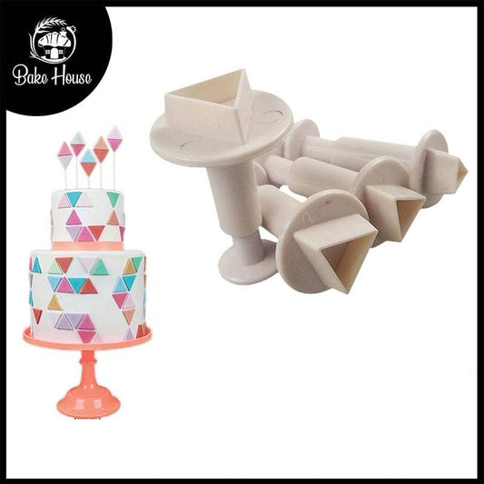 Triangle Plunger Fondant Cutter 4Pcs Set Plastic