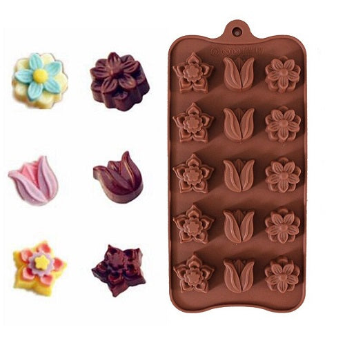 Tulip Flowers Silicone Chocolate & Candy Mold 15 Cavity