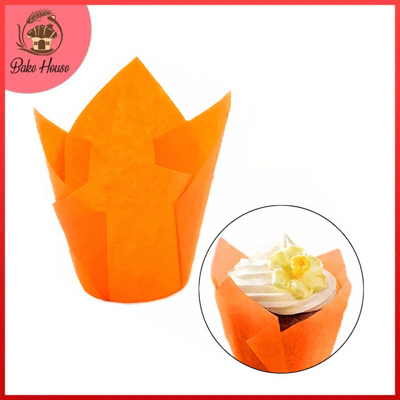 Tulip Orange Cupcake Liner Plane