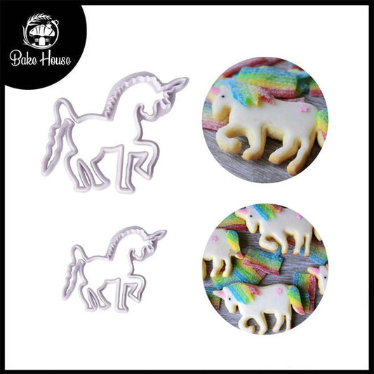 Unicorn Fondant And Cookie Cutter 2Pcs Set Plastic