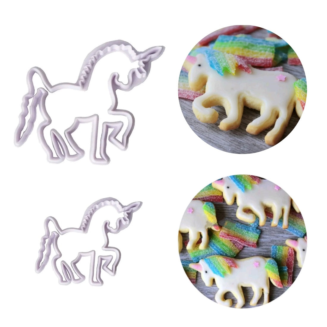 Unicorn Fondant & Cookie Cutter 2Pcs Set Plastic