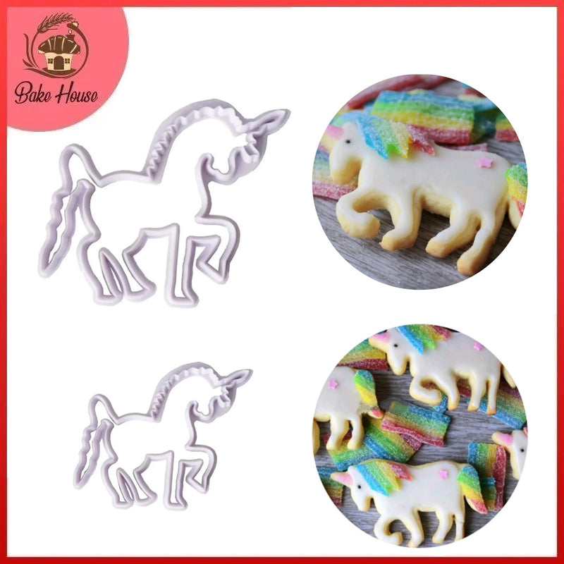 Unicorn Fondant & Cookie Cutter 2Pcs Set Plastic
