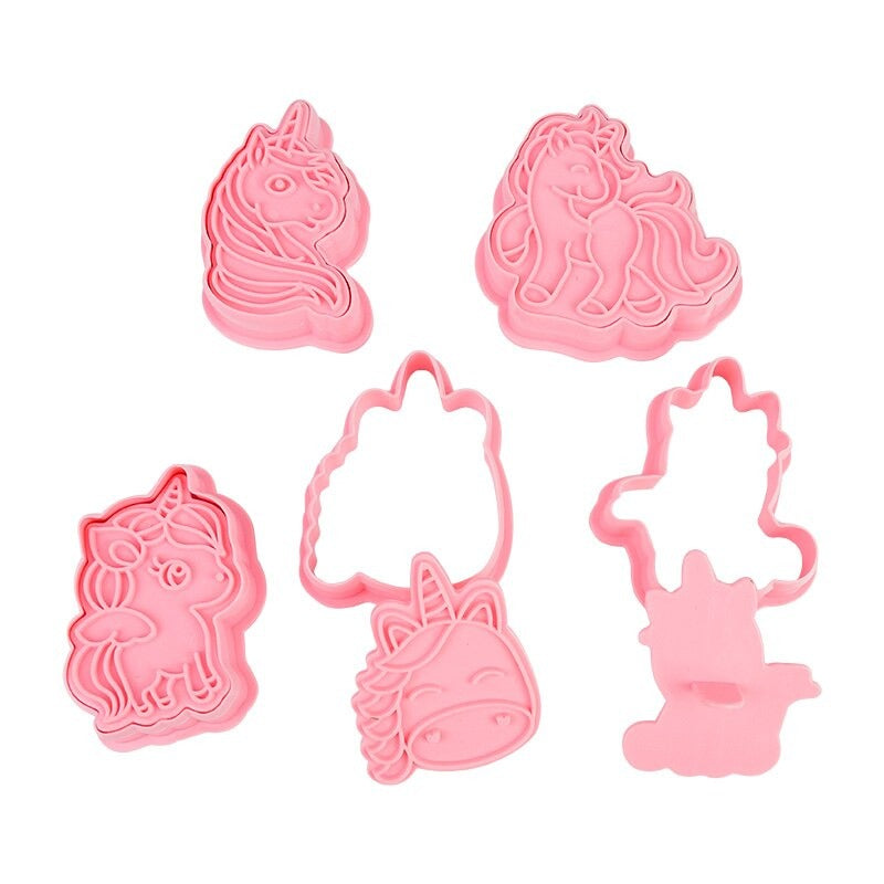 Unicorn Fondant & Cookie Cutter 6Pcs Set Plastic