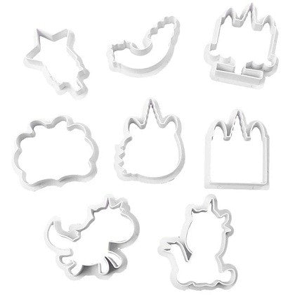 Unicorn Fondant Cookie Cutter 8Pcs Set Plastic