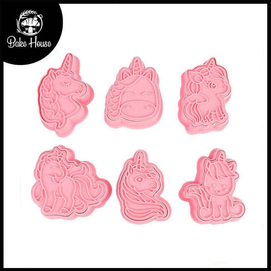 Unicorn Fondant & Cookie Cutter 6Pcs Set Plastic