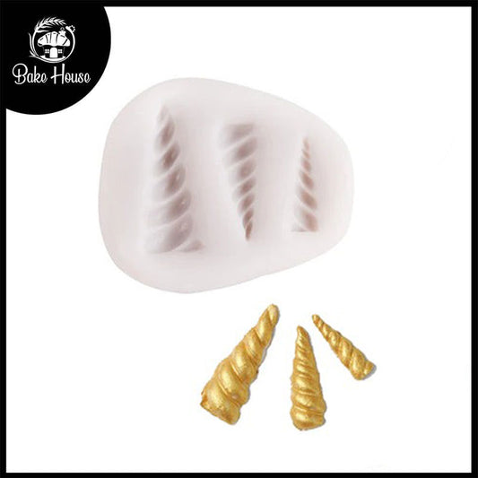 Unicorn Horn Silicone Fondant Mold 3 Cavity