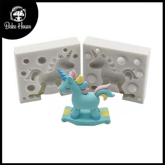 Unicorn Riding Rocker Silicone Fondant Mold