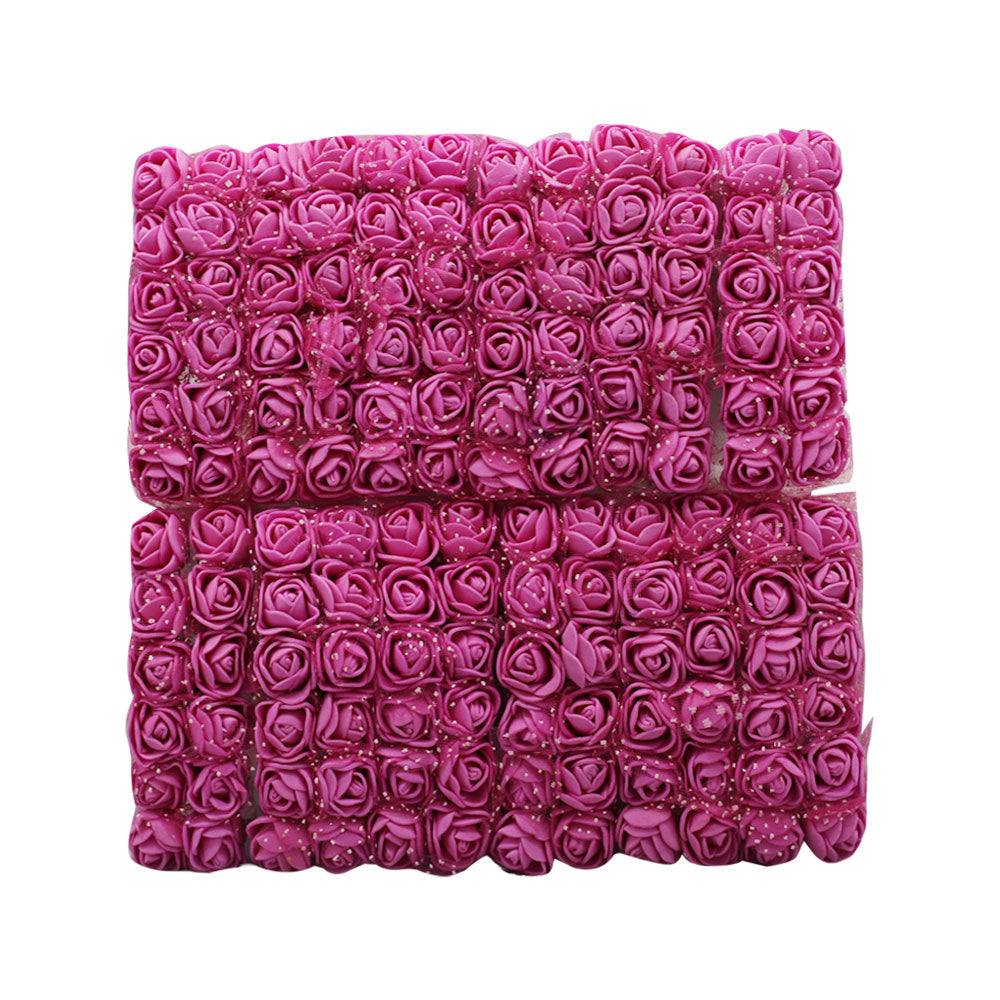 Artificial Paper Small Pink Rose Flower Topper 144Pcs set