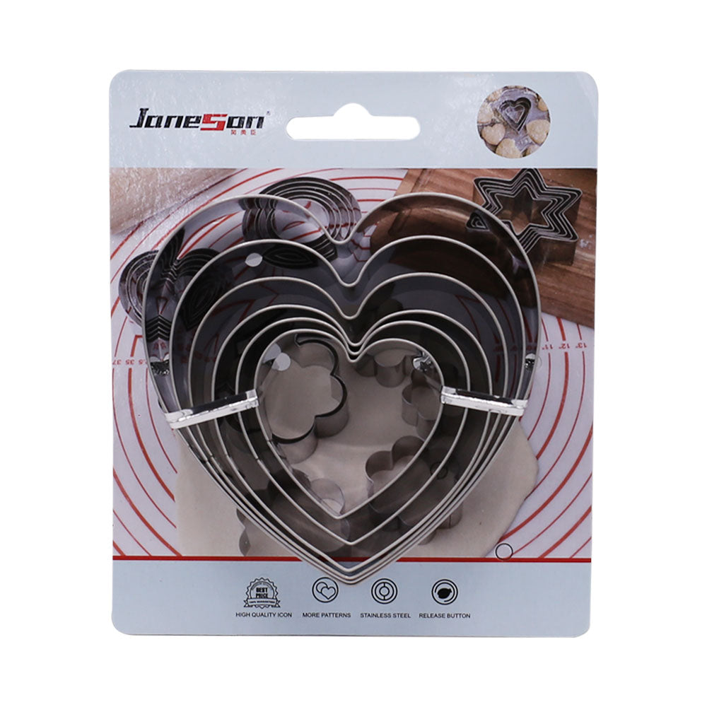 Stainless Steel Heart Cutter 6Pcs Set