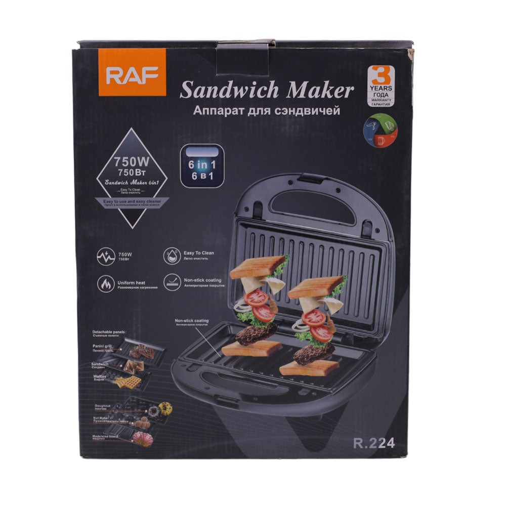 RAF Sandwich Maker 6 In 1 750W (R.224)