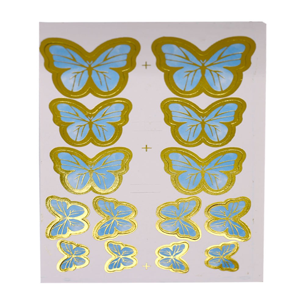 Sky Blue Color Butterflies Cake Topper 14 Pcs Pack