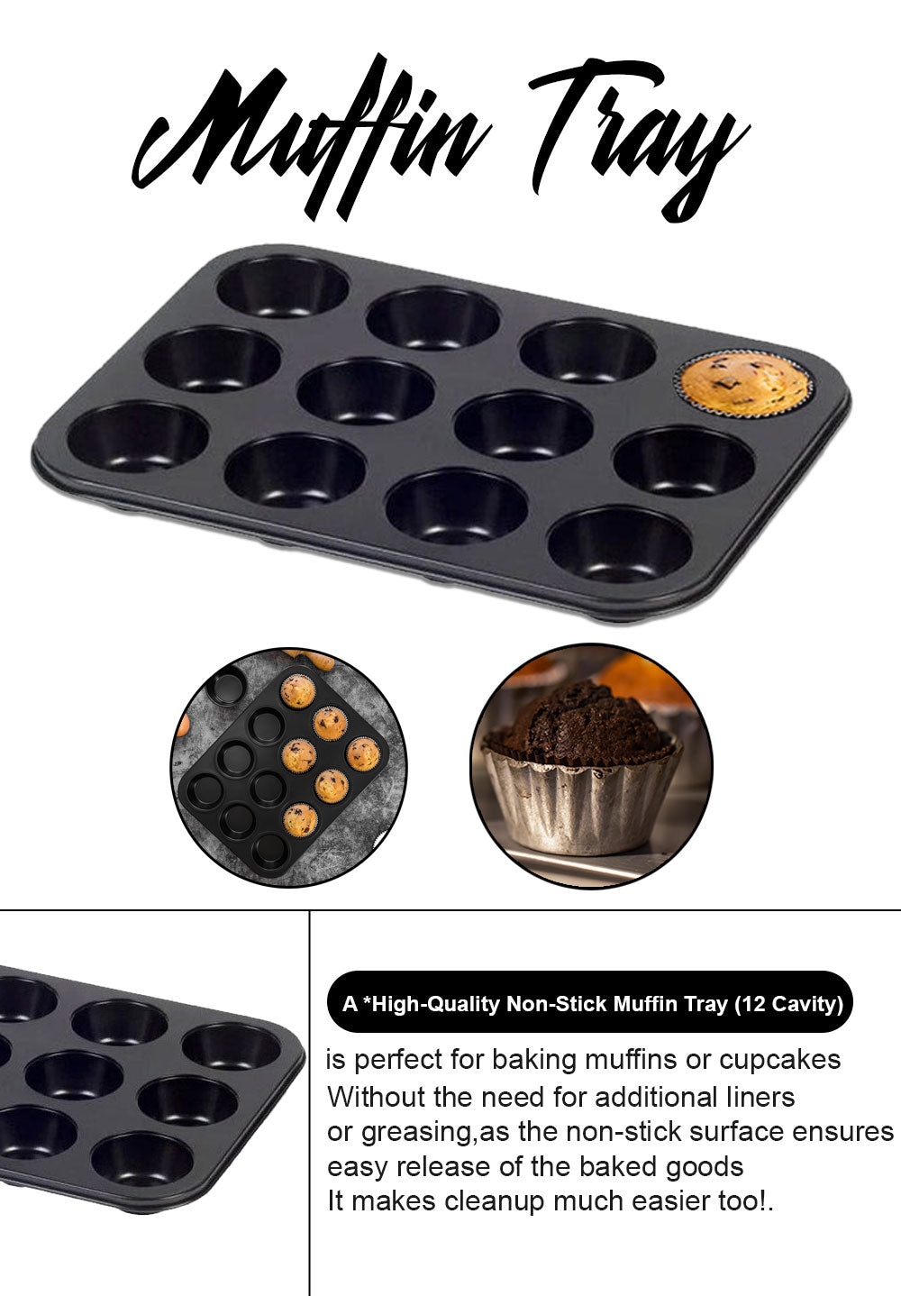 High Quality Non Stick Muffin Tray 12 Cavity