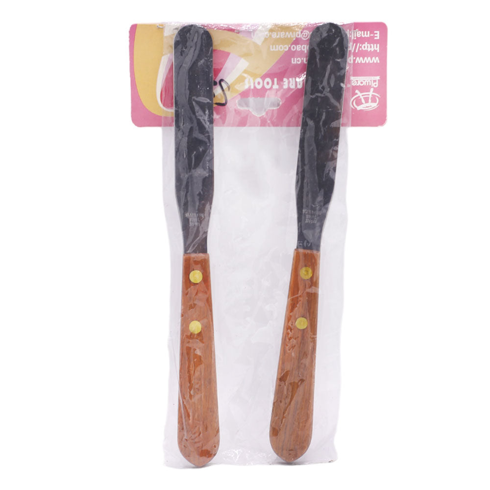 Cake Palette Knife With Wood Handle 4 inch 2 Pcs Set