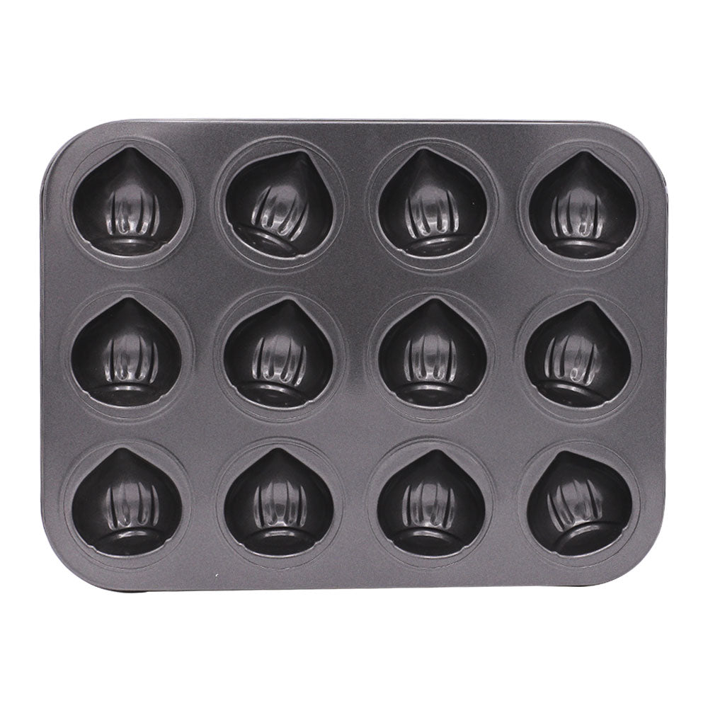 Chestnut Shape Baking Tray 12 Cavity Non Stick