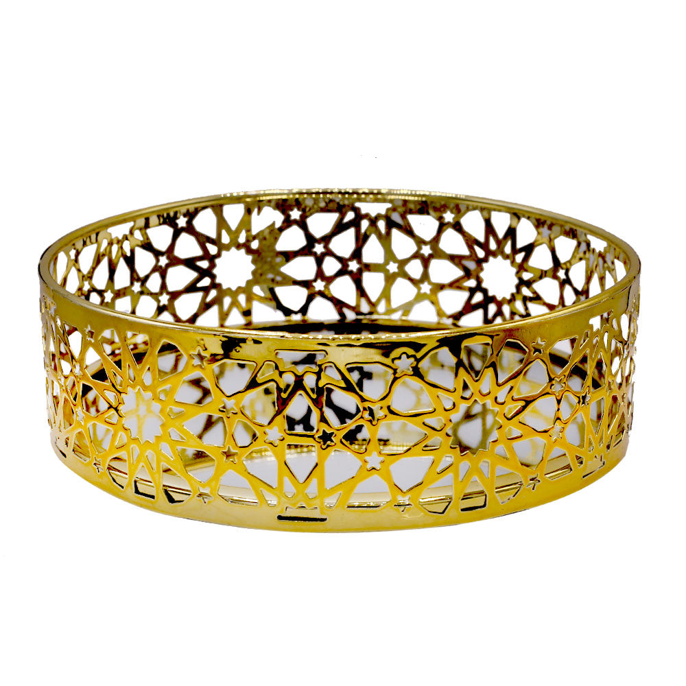 Decorative Cosmetics Organizer Round Mirror Tray
