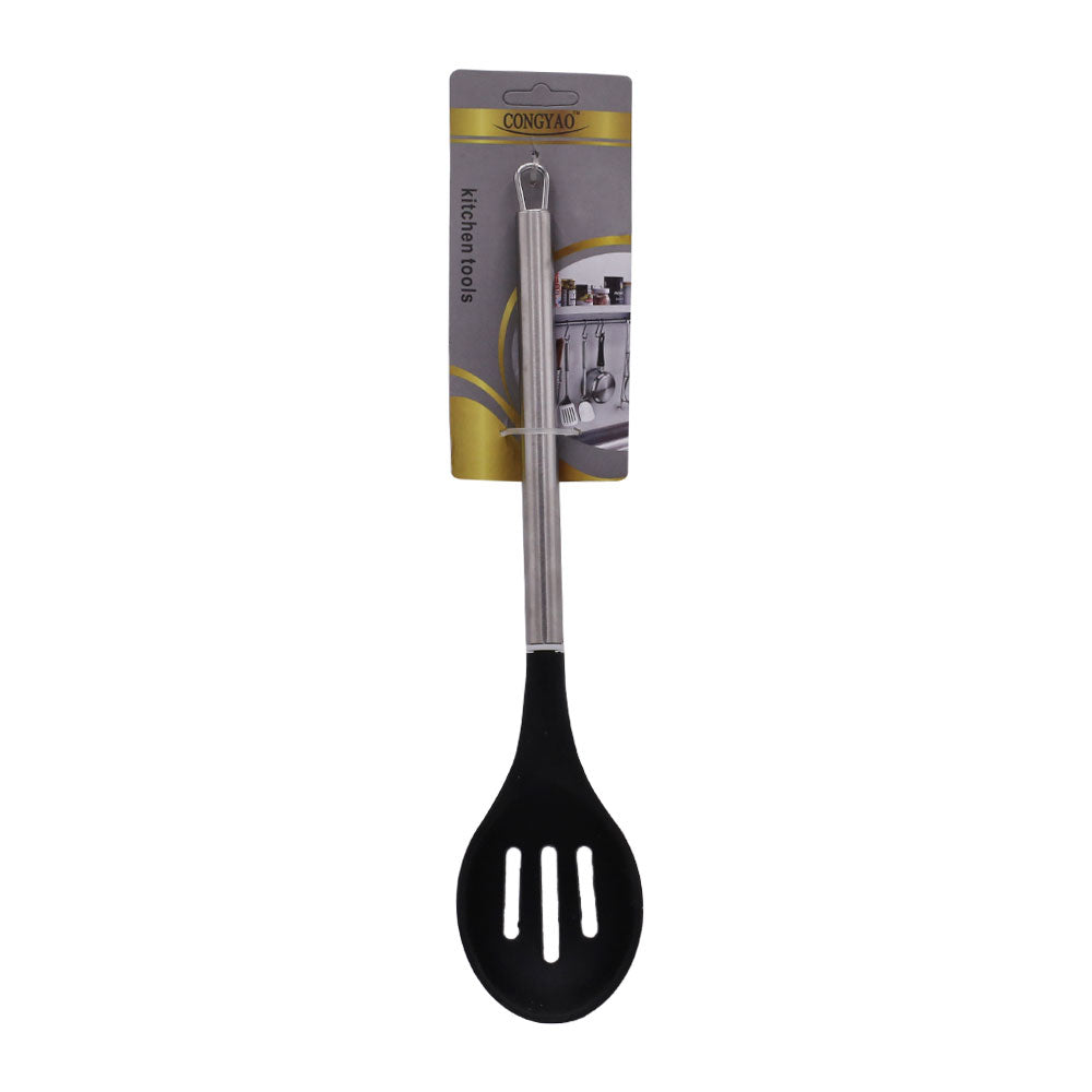 CONGAYO Silicone Slotted Spoon With Stainless Steel Handle