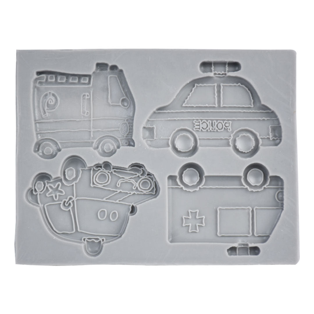 Land Transport Silicone Fondant Mold 4 Cavity