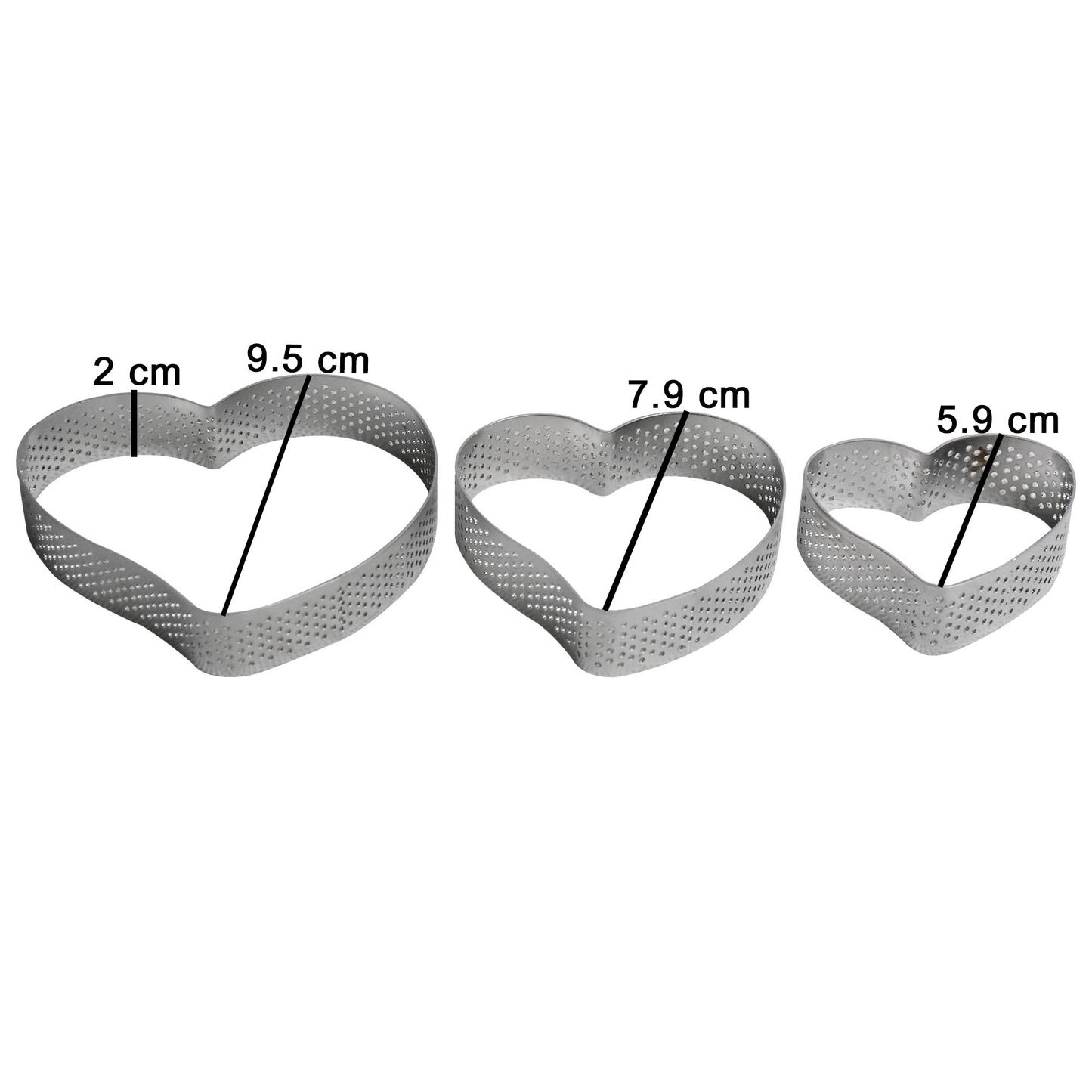 Tear Drop Heart Shape Tart Ring 3Pcs Set