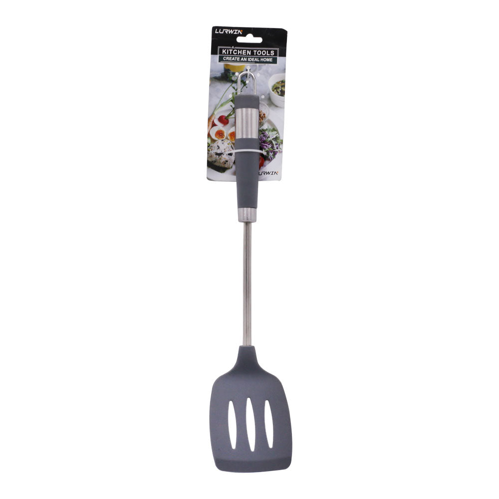 LURWIN Silicone Slotted Spatula Turner With Stainless Steel Handle