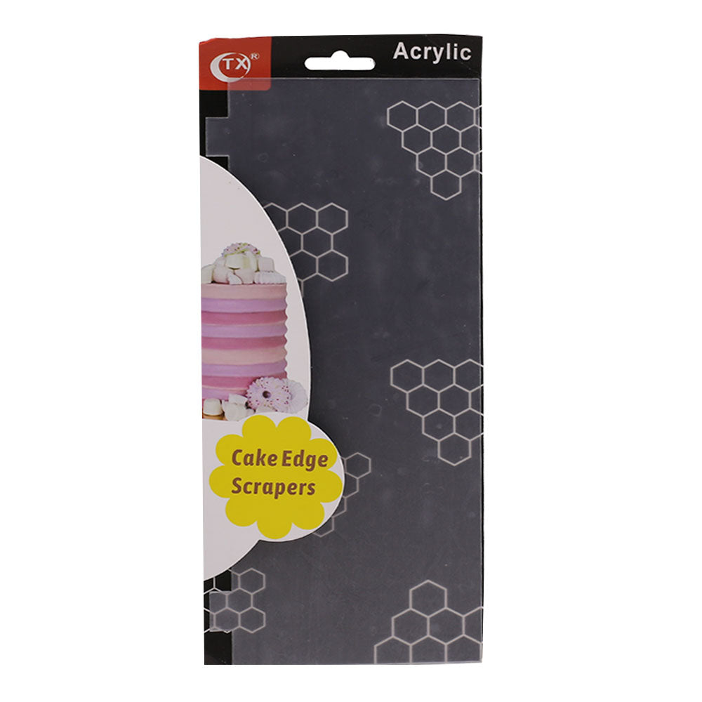 Acrylic Single Side, Cake Edges Decorating Comb Design 06