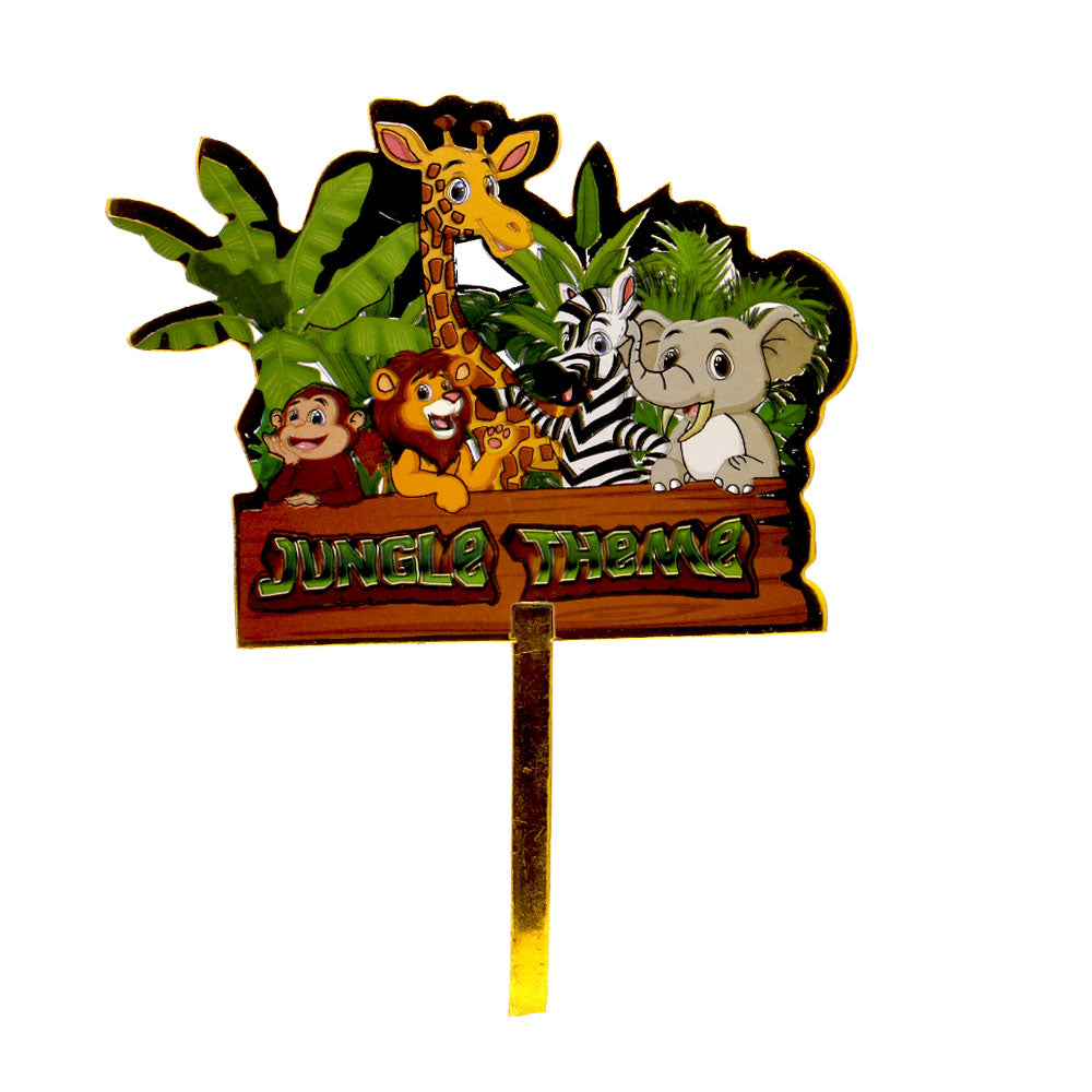 Jungle Theme Happy Birthday Cake Topper