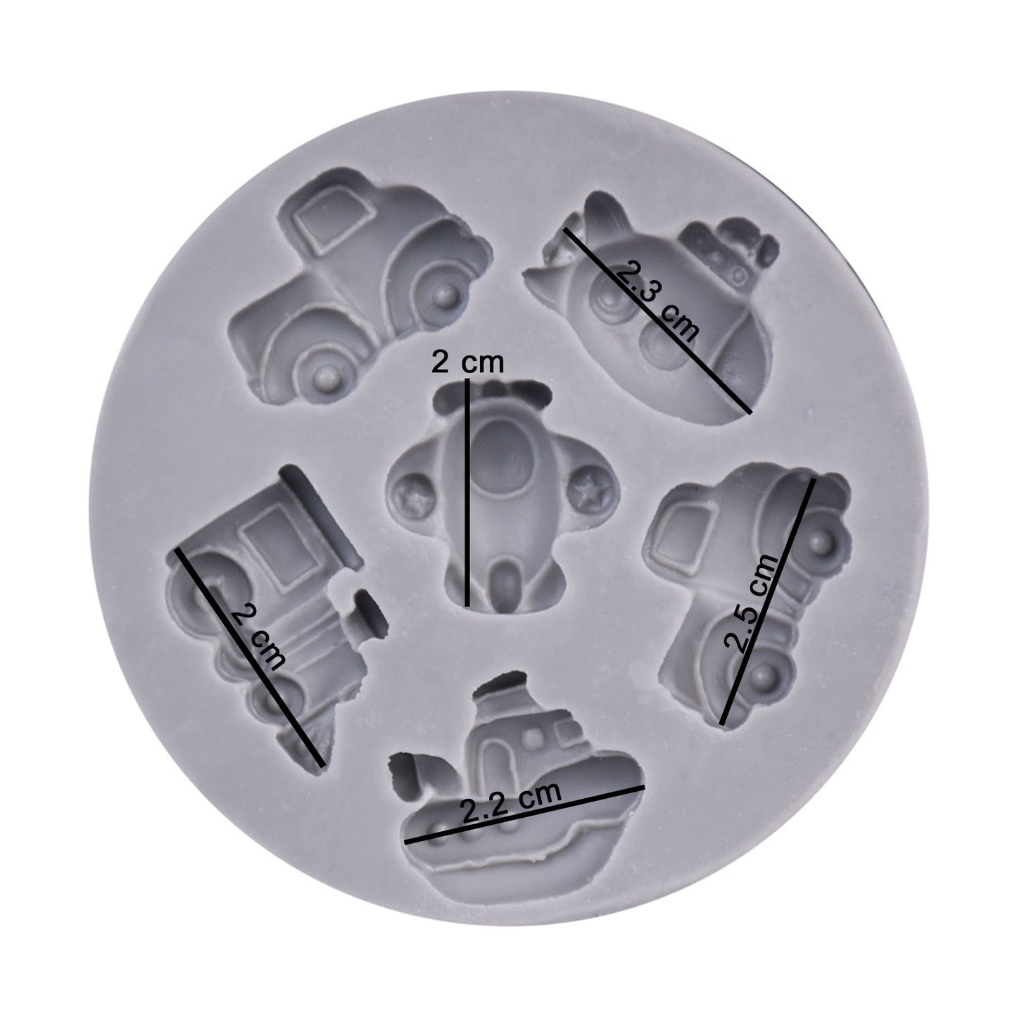 Mini Transport Silicone Chocolate & Fondant Mold 6 Cavity