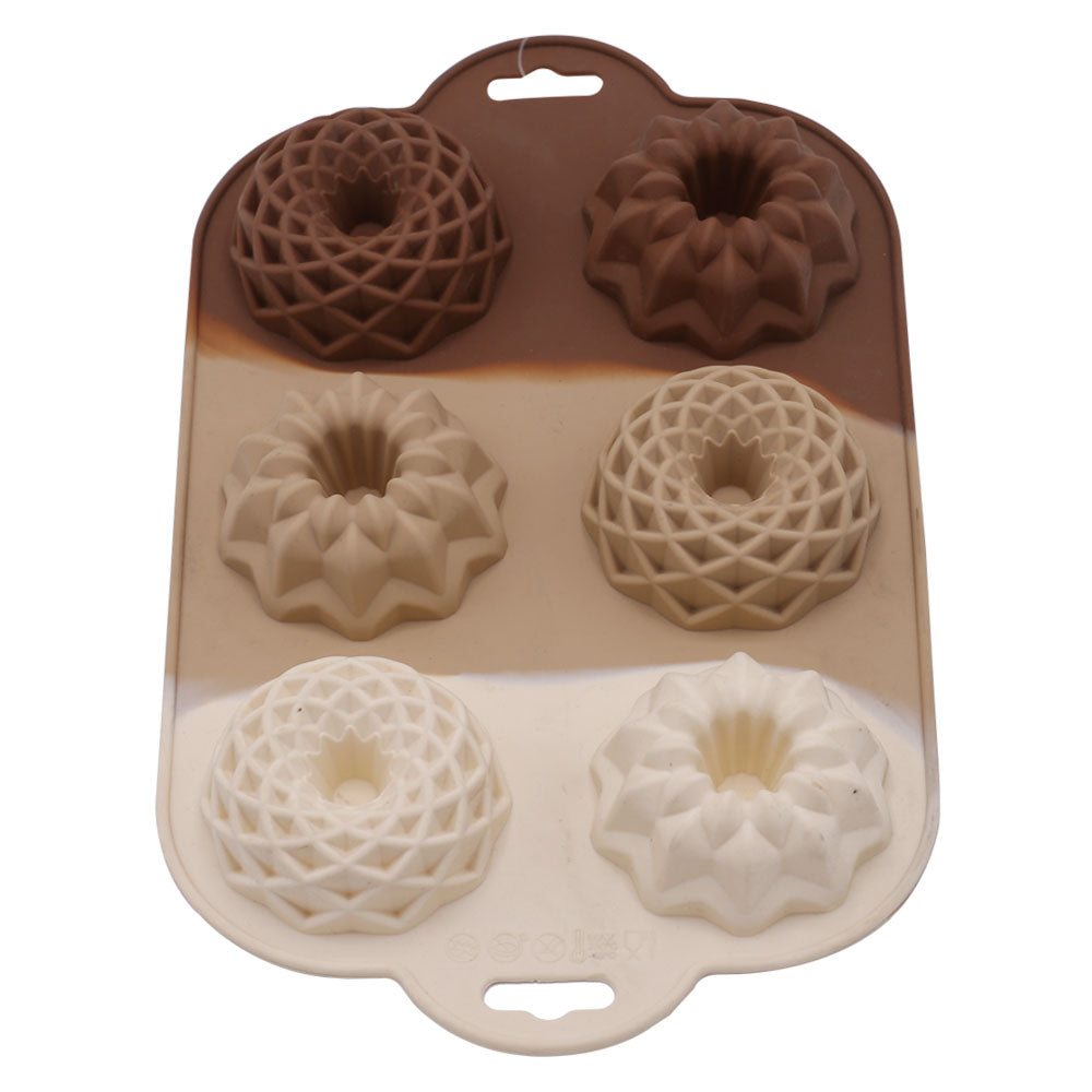 2 Design Mini Bundt Silicone Mold 6 Cavity