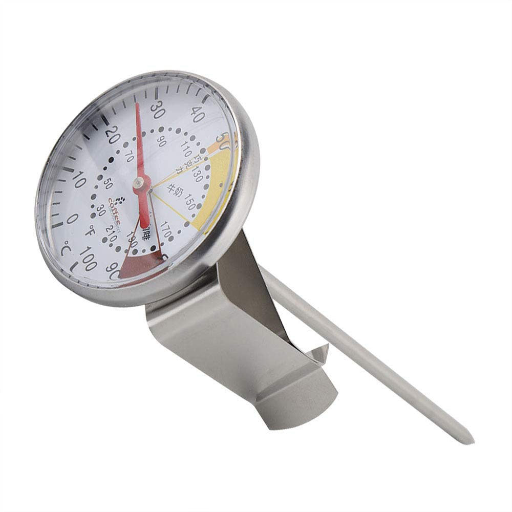 Stainless Steel Milk Frothing Thermometer With A Fixation Clip